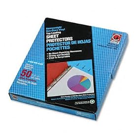 New-C-Line 61028 - Top-Load Vinyl Sheet Protectors, Heavy Gauge, Letter, Non-Glare, 50/Box - CLI61028