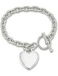 Sterling Silver Tiffany Style Engravable Bracelet W/ Toggle Lock