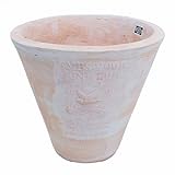 8号 丸型模様柄 深鉢 植木鉢 おしゃれ 白薄化粧 穴あり 陶器 テラコッタ 74