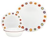 Corelle Livingware Hot Dots Amazon.com Exclusive 18-Piece Dinnerware Set, Service for 6