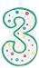 Wilton W91-03 Numeral Candle, 3-Inch by 1.5-Inch, No. 3, Green, 1-Pack