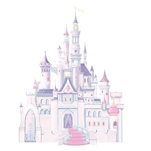 RoomMates RMK1546GM Disney Princess Glitter Castle Peel & Stick Giant Wall Decal
