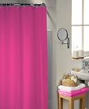 Refresh Fuchsia Water Repellent Polyester Shower Curtain Including 12 Curtain Rings