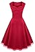 VOGTORY Womens 1950s Vintage Sleeveless V-Neck Garden Party Rockabilly Swing Dress