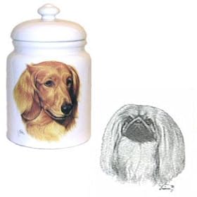 Pekingese Cookie Jar, Porcelain by Rosalinde by