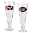 Chicago Bulls NBA 2pc Pilsner Glass Set with Basketball on stem - Oval Logo by Great American Products