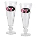 Chicago Bulls NBA 2pc Pilsner Glass Set with Basketball on stem - Oval Logo by Great American Products