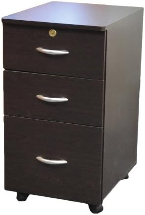 Home Office File Cabinet with Casters in Espresso Finish