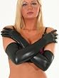 SeXy Wet Look Black Gloves Opera 20 inches Long
