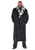 Mens Ranch Rabbit Coat-Double Breasted Rex Collar