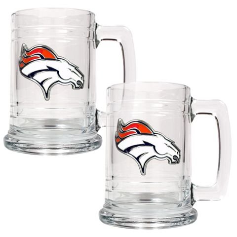 Denver Broncos Set of 2 Beer Mugs