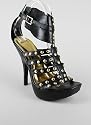 Stud Trim Cuffed Heel