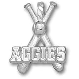 Texas A&M University Aggies Bats Pendant (Silver)