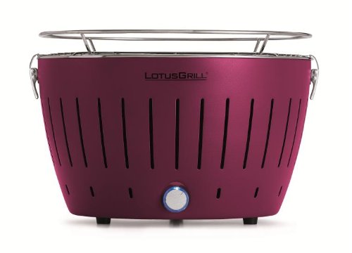 LotusGrill Barbecue de table sans fumée au charbon de bois avec système Turboboost Mauve