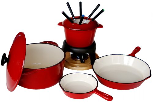 Paylesscookware 16 Piece Burgundy Classic Cookware Set