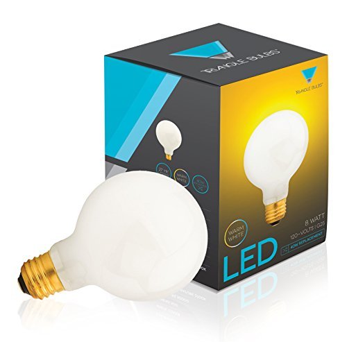 G25 LED Bulb 8W, Warm white, 2700K, 40W Globe Bulb Incandescent Replacement, White Cover,