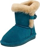 BEARPAW Halle Shearling Boot (Little Kid/Big Kid),Teal,12 M US Little Kid