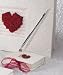 Flower of Love In Romantic Red Mulberry Paper Wrapped Pen Set - Silver Pen (Set of 1) - by Weddingstar