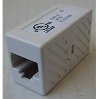 Category 6 Cat6 Network Ethernet Cable Coupler - White - connects two network cables together to extend their distance.