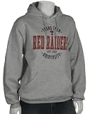 Soffe Texas Tech Oxford Hoodie with Print Logo (Large, Oxford Gray)
