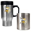 Minnesota Vikings NFL Travel Mug & Stainless Can Holder Set - Primary logo