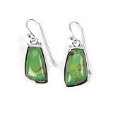 Barse Sterling Silver Abstract Lime Turquoise Frenchwire Earrings