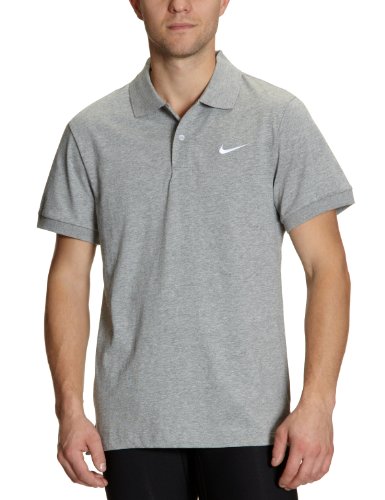 NIKE Herren Laufshirt AD CLUB POLO JERSEY SOLID, dk grey heather/white, S, 413513-063 Preisvergleich