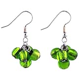 Light Green Cluster Murano Glass Earrings