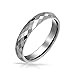 Fathers Day Gift Multi Faceted Tungsten Ring Wedding Band 4mm