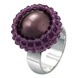 Precious Ring, purple/silver-plated, S
