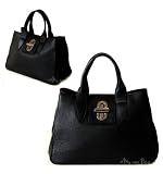 Borsetta per le Icone Henkeltasche Handtasche edel Kelly Leder schwarz inkl. Trageriemen