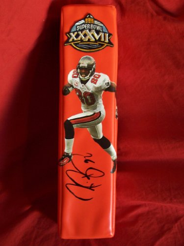 Ronde Barber Autographed Super Bowl XXXVII Logo Football End Zone Pylon Featuring Photo of Ronde! Tampa Bay Buccaneers, Virginia Cavaliers, Proof Photo of Ronde Signing for Us.