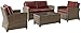 Crosley Furniture Bradenton 4-Piece Outdoor Wicker Conversation Set with Cushions - Sangria