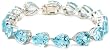 Sterling Silver Blue Topaz Pear-Shaped Bracelet, 7.25"