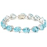 Sterling Silver Blue Topaz Pear-Shaped Bracelet, 7.25