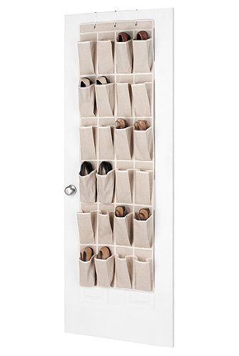 Whitmor 6082-13 Natural Linen Soft Storage Over-the-Door Shoe Organizer