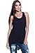 A+D® Womens Basic Cotton/Modal Slub Burnout Trapeze Tank Top