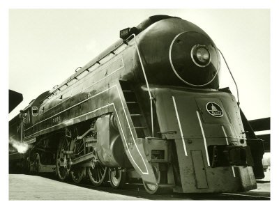 Deco Train Engine Giclee Poster Print, 32x24