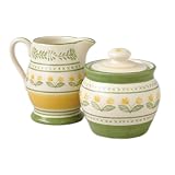 Pfaltzgraff Circle of Kindness Yellow Flowers Sugar and Creamer Set