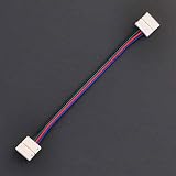LEDwholesalersTM LED RGB Strip Light Connector 4 Conductor 10 mm Wide Strip to Strip Jumper 2353