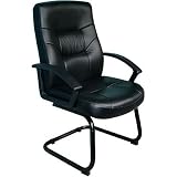 Review Boss  / B7506 BLACK LEATHER PLUS GUEST CHAIR WITH SLED BASE