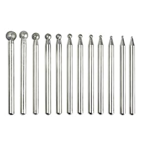 Buy 12pc Ball Sphere Diamond Burr Grinding Bits 0.5 to 6mm Fits Dremel by ProTool now!