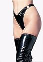 Vinyl Thong Panty Sexy Lingerie Intimate Apparel with Side O-Ring