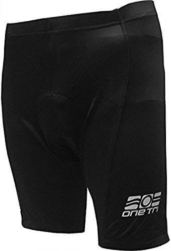 One Tri Men's Sport Competitor 9-Inch Tri Compression Shorts (Large, Black)