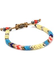M.Cohen Hand made Designs Multi Colored Navajo Linked African Glass Bead Bracelet
