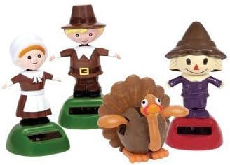 Plastic Solar-Powered Fall-Themed Dancing Friends (Set of 4)