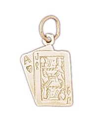 Dazzlers Solid 14k Gold Ace Club Playing Card Charm Pendant Available in three colors from jewelsberry (weights: 0.9 grams only)