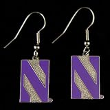 NCAA Northwestern Wildcats Team Dangle Earrings