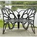 Wrought Iron Patio Black Butterfly Bench