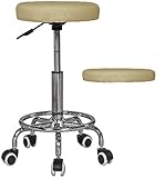 Massage Imperial Rio Chrome Gas Lift Massage Stool Beauty Therapy Reiki Salon Swivel Manicure Tattoo Stools Chair Portable Massage TABLE - Cream A